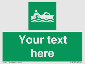 Custom sign safe condition Rescue boat